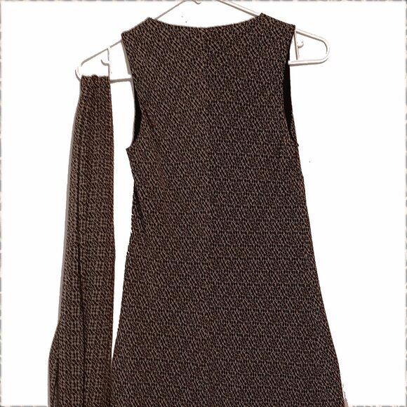 Ann Taylor Silk V Neck Black and White Dress Size 2 - Picture 3 of 5